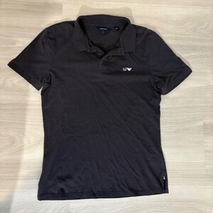 Armani Jeans Womens Dark Navy AJ Logo Polo Shirt Size Medium